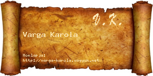 Varga Karola névjegykártya